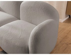 Szary narożnik z materiału bouclé (lewostronny/z szezlongiem) Orbit – Ropez