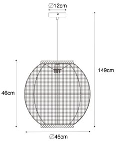 Orientalna lampa wisząca naturalna 46 cm - RobKolonialny Oswietlenie wewnetrzne