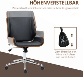 Vinsetto Fotel biurowy z funkcją masażu regulowany szary wygodny fotel do pracy | Aosom PL