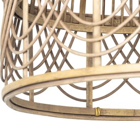 Inteligentna lampa wisząca z rattanu 44 cm z WiFi G95 - Michelle