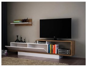 Biały zestaw pod TV 180x55 cm Asos – Woody Fashion