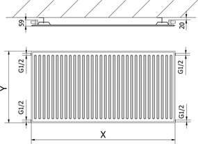 Mexen CH10 Hygiene grzejnik płytowy 300 x 400 mm, podłączenie boczne, 132 W, biały - W410H-030-040-00