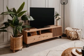 Szafka RTV z lamelami Medan dąb artisan/antracyt