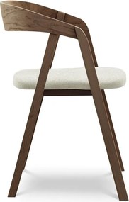 Kremowy fotel jadalniany z litego drewna Erika – Makamii