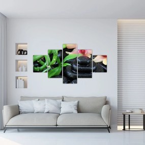 Obraz - Kamienie i orchidee (125x70 cm)