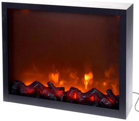 Kominek elektryczny LED z realistycznym płomieniem, dekoracja świąteczna, 41 x 35 cm