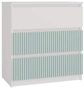 Nowoczesna komoda dla dziecka biały + miętowy - Bano 6X