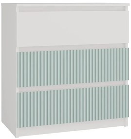 Nowoczesna komoda dla dziecka biały + miętowy C3-S75