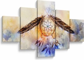 Obraz - Łapacz snów z piórami (125x70 cm)