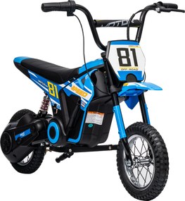 AIYAPLAY Elektryczny motocykl dziecięcy 24 V Motocross z silnikiem 250W, akumulator 7Ah, tylne zawieszenie, hamulec tarczowy, 16 km/h, 8–12 lat | Aosom PL
