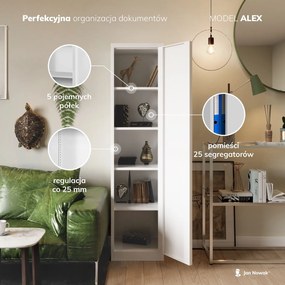 Metalowa szafa aktowa Alex 45x40x185 cm biała