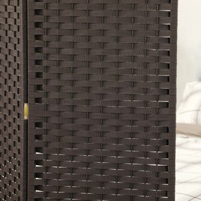 HOMCOM 4-częściowy parawan, Składana osłona prywatności, Ekran dla salonu, sypialni, biura domowego, Brązowy