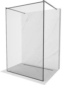 Mexen Kioto ścianka prysznicowa wolnostojąca 160 x 200 cm, czarny wzór 8 mm, gun metal - 800-160-002-95-70