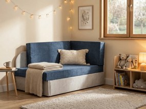 Mała rozkładana sofa ROSA, niebieska/szara