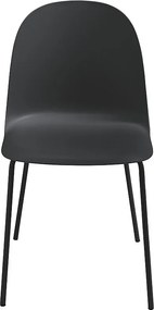 Zestaw 2 nowoczesnych krzeseł „Leandro” z czarnego polipropylenu z metalową ramą cm 45x50 82h
