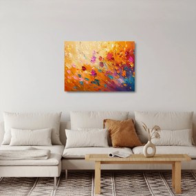 Obraz na szkle - Malowanie kolorowych kwiatów (70x50 cm)