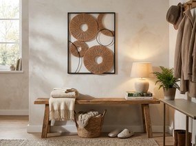 Dekoracja ścienna CIRCLES metalowa 48x68 cm, czarna / brązowa