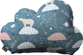 Poduszka Soft Cloud kolor niebieski tkanina wzorzysta