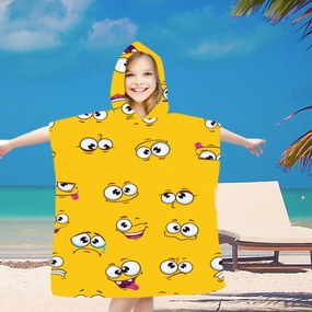 Dziecięce ponczo SMILE żółte 60x120 cm