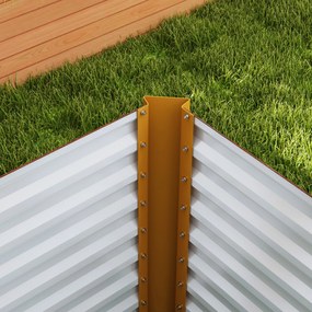 Outsunny Zestaw 2 wysokich grządek, donica, extra głęboka, metalowa, 120 x 60 x 60 cm Brąz