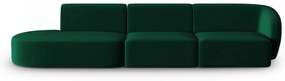 Zielona aksamitna sofa prawostronna 311 cm Paolo – Milo Casa