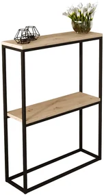 Konsola w stylu loft czarny + dąb artisan Ledyqu