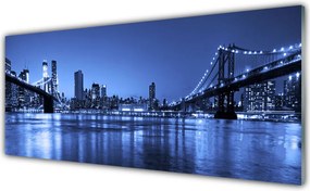 Panel Szklany Most nad Wieczornym Miastem
