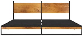 Czarne industrialne łóżko z metalu 200x200 cm Z9-T71