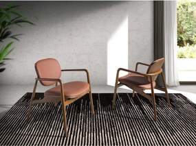 Fotel z brązowej i orzechowej ekoskóry 4118 ANGEL CERDA