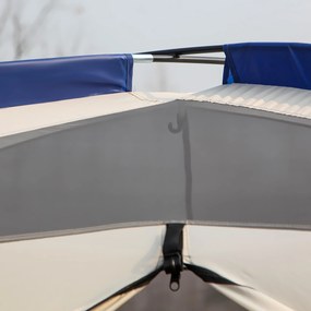 Outsunny Namiot Rodzinny 6-8 Osób - Włókno Szklane, Niebieski, z Przedsionkiem - Wakacyjna Przygoda