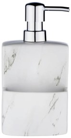 Biały ceramiczny dozownik do mydła Wenko Festival Marble, 380 ml