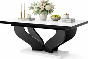 Biało-czarny rozkładany prostokątny stół B9-P17