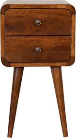 Artisan Furniture Mini orzechowa zakrzywiona szafka nocna, sypialnia