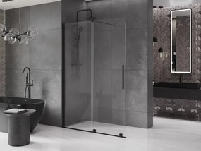 Mexen Velar ścianka prysznicowa rozsuwana Walk-in 140 x 200 cm, transparent 8 mm, czarna - 871-140-000-03-70