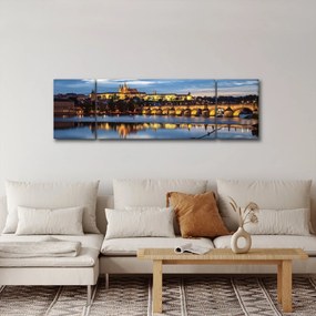 Obraz Zamku Praskiego i Mostu Karola (170x50 cm)