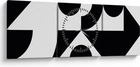 Obraz - Abstrakcja geometryczna N⁰1 (z zegarem) (90x30 cm)