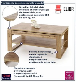 Ława prostokątna z podnoszonym blatem dąb artisan G1-K61