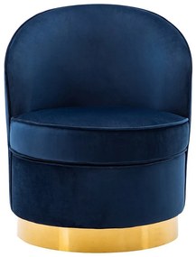 Welurowy fotel SANELA - Granatowy