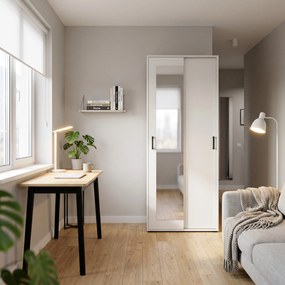 Masseno Garderoba BENVENO 90 cm, Modna Szafa z lustrem do Przedopokoju, Biała