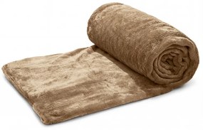 Koc z mikropluszu CALMI 150x200 cm brązowy