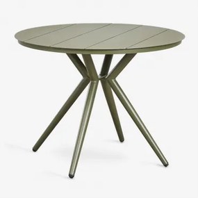 Okrągły Stół Ogrodowy Z Aluminium Valerie Ø100 Cm & Intensywny Verde Olive - Sklum