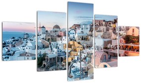 Obraz - Zmierzch na Santorini (125x70 cm)