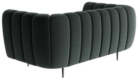 Ciemnoszara aksamitna sofa Ghado Shel, 170 cm