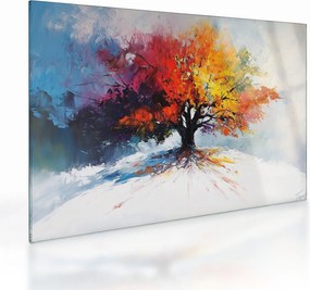 Obraz na szkle - Kolorowe drzewo (70x50 cm)