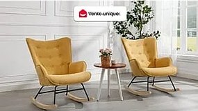 Fotel bujany z musztardową tapicerką melanż - ELMINA II