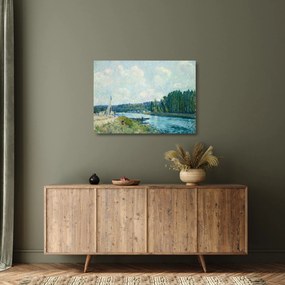 Obraz na szkle - Alfred Sisley, The Banks of the Oise, reprodukcje (70x50 cm)