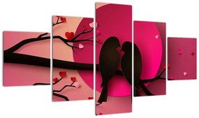 Obraz - Zakochane ptaki (125x70 cm)