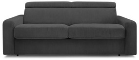 Ciemnoszara sztruksowa rozkładana sofa 215 cm Monaco – Bobochic Paris