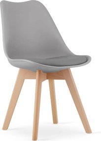 PROMOCJA Jasnoszare krzesło BALI MARK z bukowymi nogami II. jakość