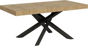 Stół rozkładany 200/304x90 cm Volantis dąb naturalny nogi antracytowe